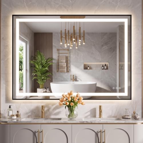 48''x36'' Lighted Mirrors for Bathroom Wall Backlit + Front Lit, Rectangular by mirror