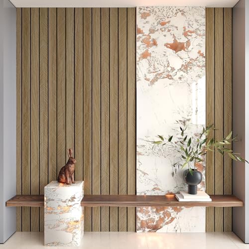 Herringbone Wood Panels for Wall Brown 3D Wall Panels 24"x196" - Image 3