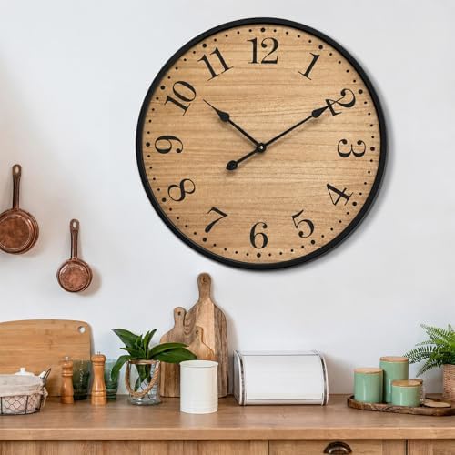 Rustic Farmhouse Wall Clocks for Living Room Decor, Large 24 inch Wall Clock - Image 6