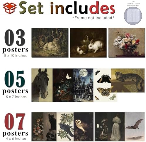 LANCHI95 15 Pcs Unframed Dark Academia Art - Image 2