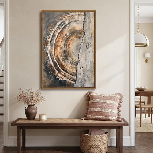 Tree Ring Wall Art Framed, Modern Nature Decor - Image 4