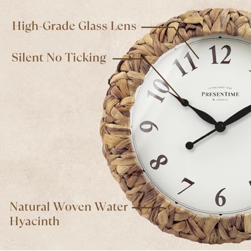 Presentime Farmhouse Series, Rustic Woven Clock - Image 2