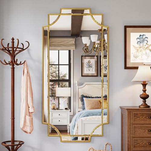 Kelly Miller 30"x60" Gold Foil Scalloped Edge Decorative Full Length Mirror - Image 2
