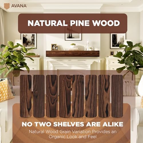 Avana Rustic Fireplace Mantle Shelf 60 Inches - Image 3