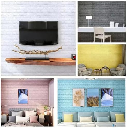 10PCS 3D Brick Wall Panel, Light Blue - Image 6