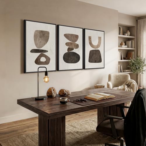 Large Framed Minimalist Abstract Canvas Wall Art - Image 2