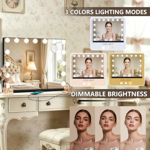 Ratsamee Black Hollywood Vanity Mirror - Image 3