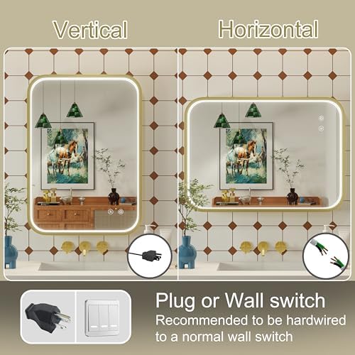 20"x28" Gold LED Bathroom Mirror - Image 6