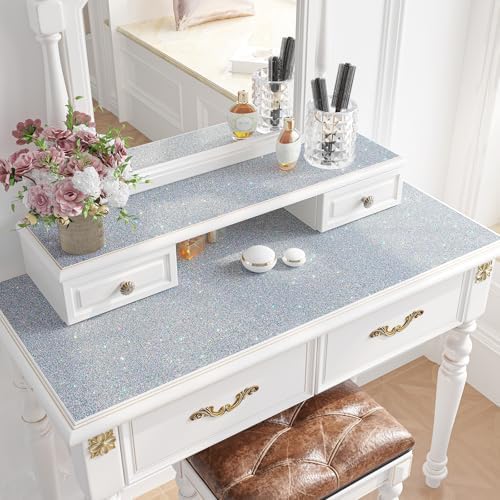 15.7"x160" Holographic Silver Glitter Wallpaper Stick and Peel Sparkle Silver - Image 7