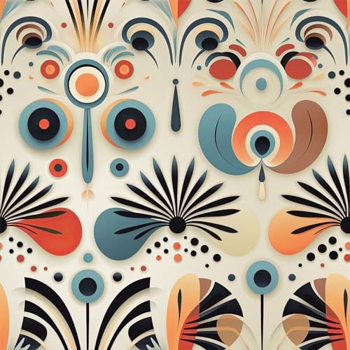 FLFK Boho Vintage Wallpaper Peel and Stick Removable Flower Shape Stripe Wall by FLFK