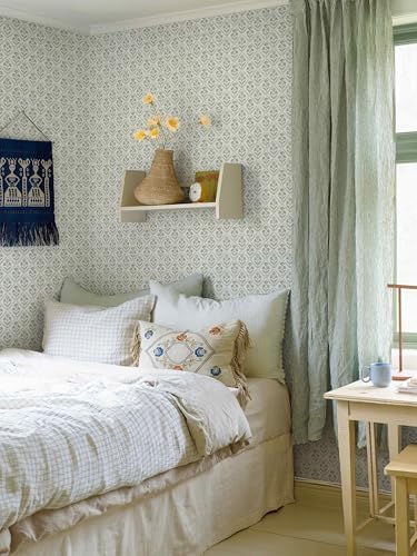 Dimoon Green Peel and Stick Wallpaper Floral Contact Paper Village Vintage - Image 3