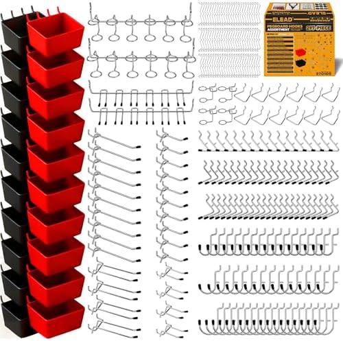 ELEAD 297 Piece Pegboard Hooks Kit, Peg Board Organizer Accessories by ELEAD
