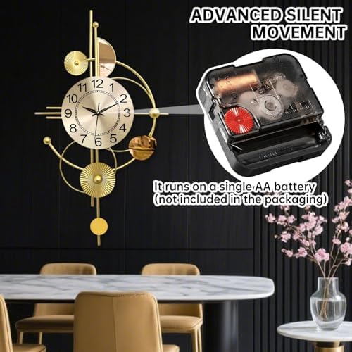 Large Wall Clocks for Living Room, Silent Non Ticking, Battery Operated - Image 5