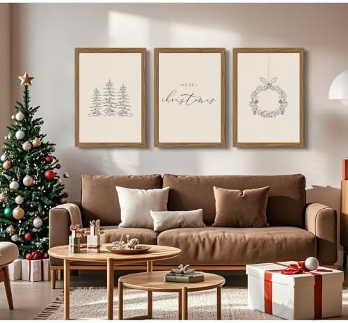 Christmas Wall Art Winter Xmas Canvas Decor Christmas Tree Picture Merry - Image 5