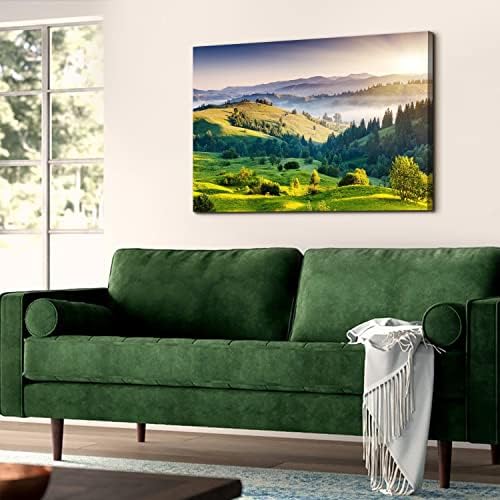 Sunrise Mountain Wall Art Misty Forest Landscape Canvas Picture Living Room - Image 6