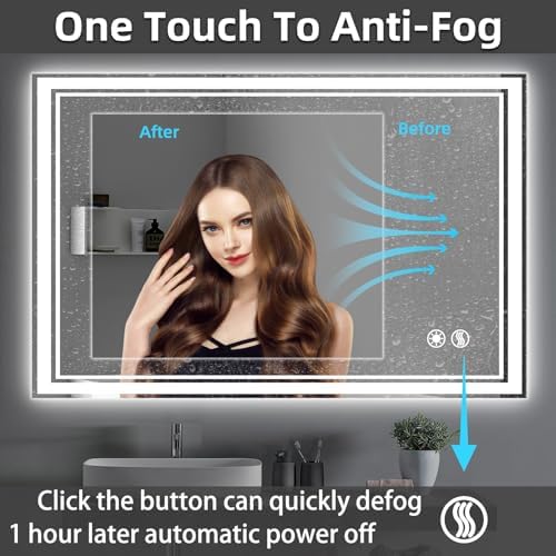48 x 28'' LED Mirror for Bathroom, Bathroom Mirror - Image 3
