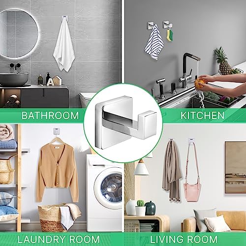Towel Hooks for Bathrooms, Heavy Duty Stainless Steel Bathroom Hooks - Image 5