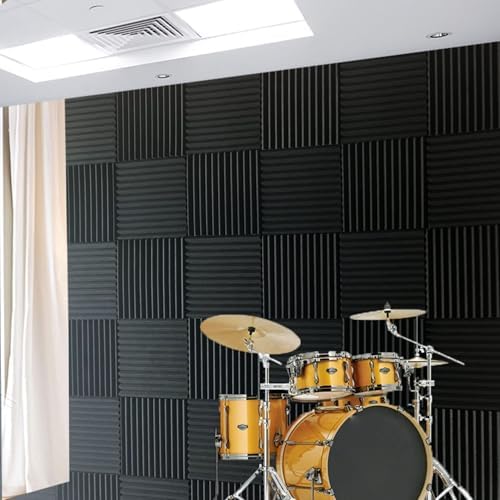 52 Pack Purple Black 1" x 12" x 12" Acoustic Wedge Studio Foam Sound Absorption - Image 3