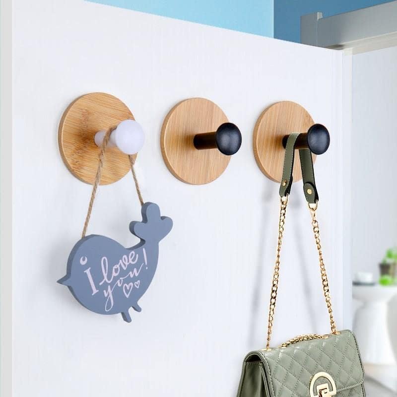 4pack Decorative Wood Wall Hook Coat Hooks - Image 6