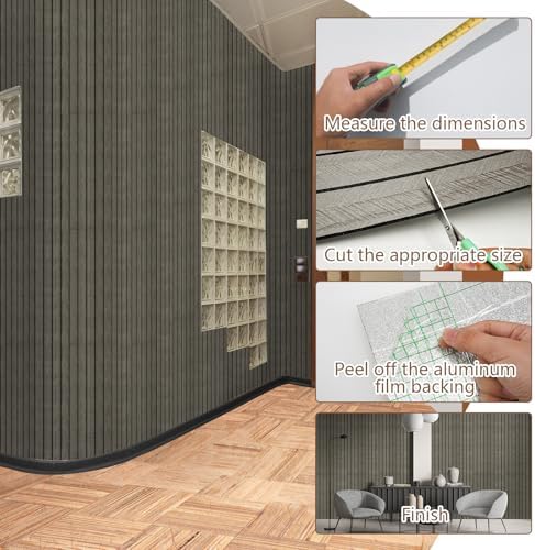WADILE Peel and Stick Wood Slat Wall Panels, 5.2M PVC Wall Panels - Image 7