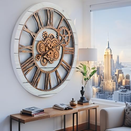 ImprovingLife The Gears Clock 36'' Inch Real Moving Gear Wall Clock Vintage - Image 3
