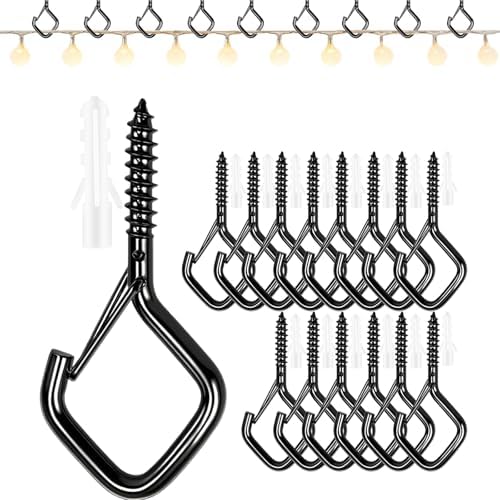 2.36IN Ceiling Screw Hooks for Hanging Plants, Safety Buckle by Ticway