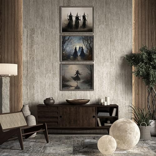 LANCHI95 03 Pcs Unframed Vintage Moody Witch Art - Image 3