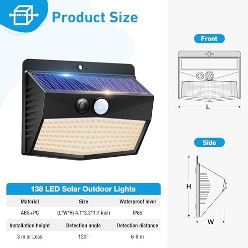 Peasur 12 Pack Solar Motion Sensor Lights Outdoor Waterproof - Image 6