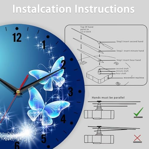 SPUNKER Wall Clock, Stars Clocks 10 Inch Silent Non-Ticking Wall Battery - Image 5