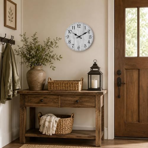 10 Inch Wall Clock, Silent Battery Operated Analog Clock - Image 5
