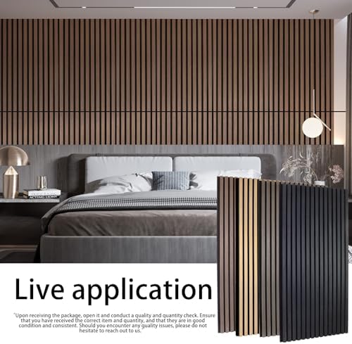 Yun-aeon Walnut 4 Pack Wood Slat Acoustic Panels 47.2 x 23.6 Inch 3D Fluted - Image 5