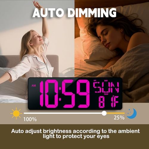 Digital Wall Clock Large Display: 16.5" LED Digital Clock - Image 5