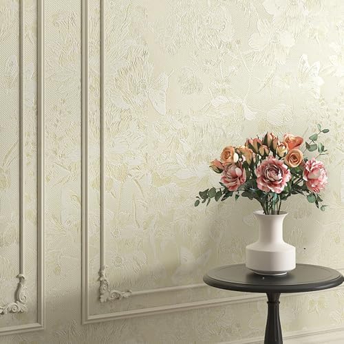 Neutral Floral Wallpaper Peel and Stick Textured Wallpaper Embossed Flower - Image 7
