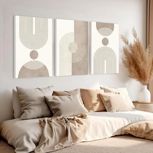 EJPFOGV Triptych Abstract Geometric Wrapped Canvas Wall Art 24x36 inches x3 - Image 5