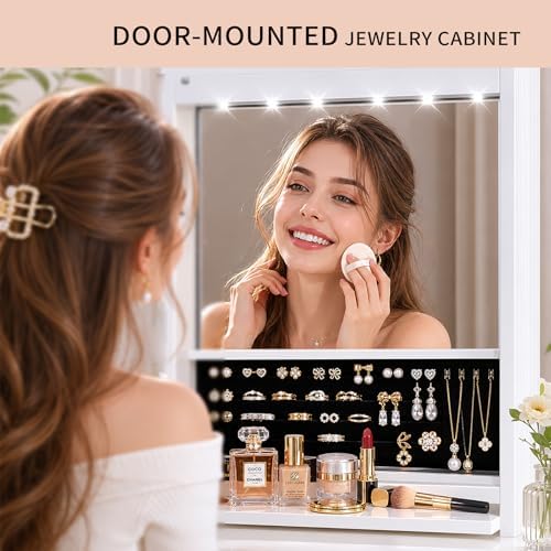 Over the Door Jewelry Organizer, Wall Mounted Jewelry Cabinet - Image 3