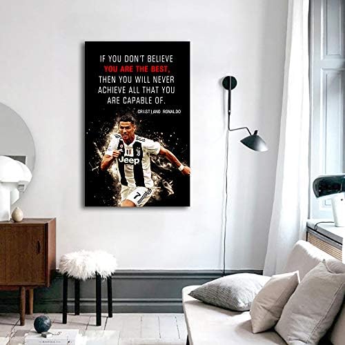 AMART SUN Football Sports Decor • Superstar Quote Poster Inspirational Canvas - Image 3