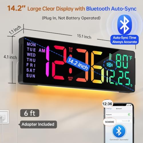 Soobest 14.2 Inch Digital Wall Clock - Image 2