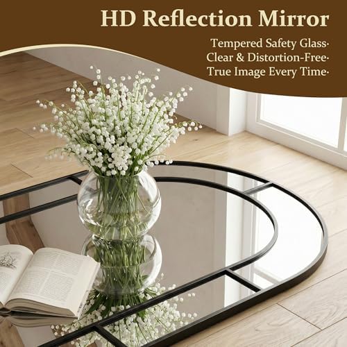 71" x 32" Arched Full Length Floor Mirror, Farmhouse Window Pane Mirror - Image 5