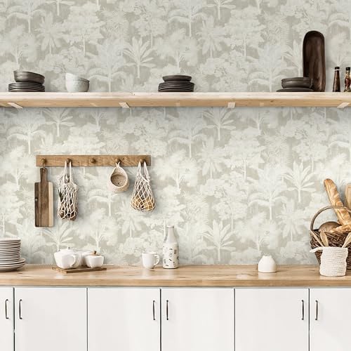 Toduso Vintage Wallpaper Peel and Stick Removable Contact Paper Beige Wall - Image 6