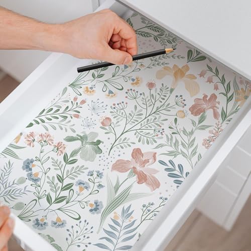 Fititem Floral Peel and Stick Wallpaper Boho Nature Wall Paper 17.3”×393” - Image 6