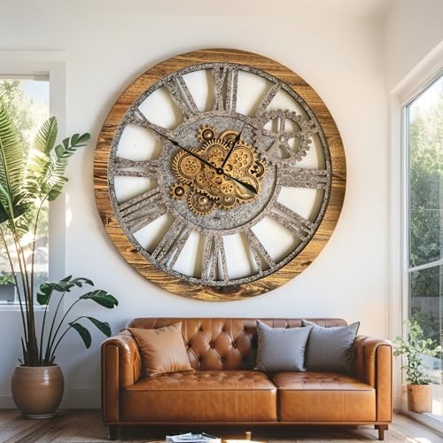 ImprovingLife The Gears Clock 36'' Inch Real Moving Gear Wall Clock Vintage - Image 4