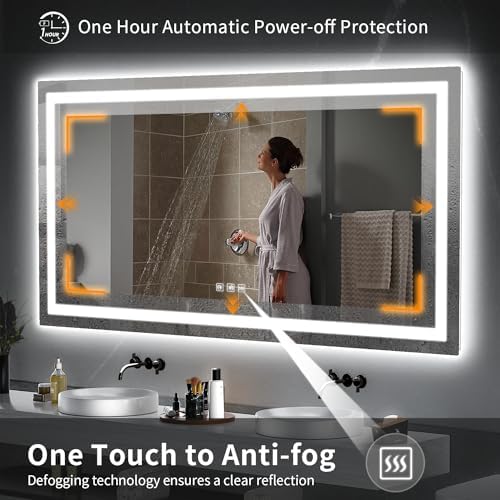 LED Mirror for Bathroom, 72x36 Inch Backlit + Front Lighted - Image 6