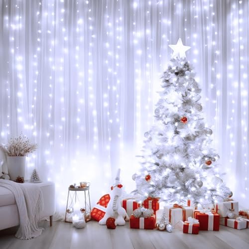 Minetom Curtain Lights, 300 LED Dimmable Twinkle Fairy Lights, 8 Modes - Image 2