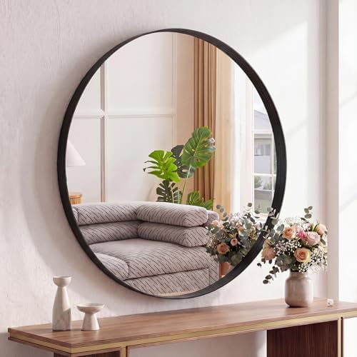 Sweetcrispy Round Bathroom Wall Mirror, Circle Vanity Mirror, 28 Inch by Sweetcrispy