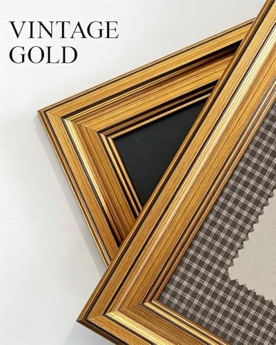 Gold Framed Wall Art, How Lucky Are We Canvas Prints, Rustic Brown Gingham - Image 3