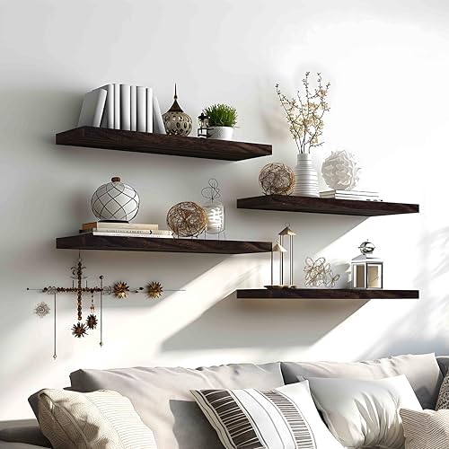24 Inch Brown Wood Floating Shelves - Image 4