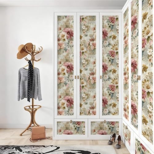 Vintage Script Floral Peel and Stick Wallpaper Self Adhesive 17.72" x 118.12'' - Image 4