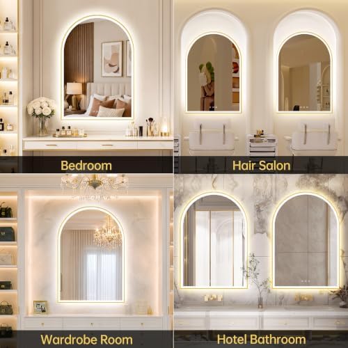 28"x40" Arched LED Lighted Bathroom Mirror - Image 3