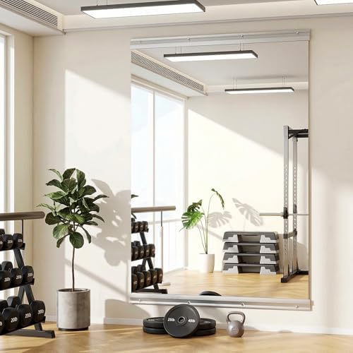 VooBang Home Gym Mirror 1 PCS 40"×80", Frameless Wall Mirror Full Length by VooBang