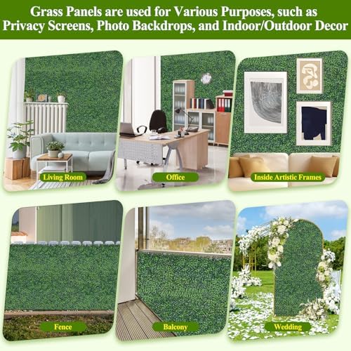25 Pack Artificial Grass Wall 10x10" UV Resistant Faux Panels - Image 6